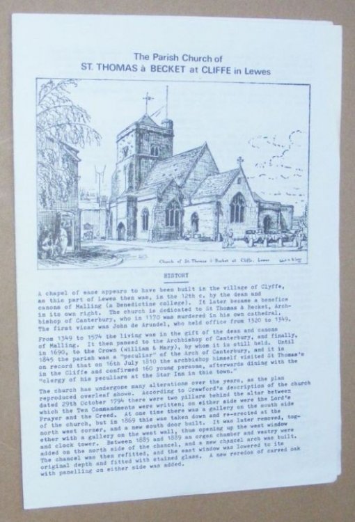 The Parish Church of St Thomas Becket at Cliffe in Lewes