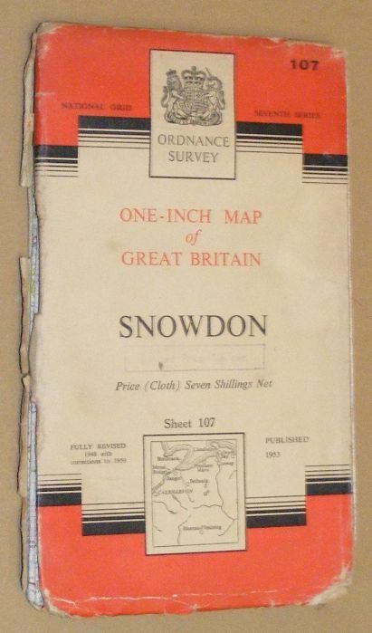 Snowdon. Sheet 107 One-inch Map of Great Britain. 1:63360 Seventh Series
