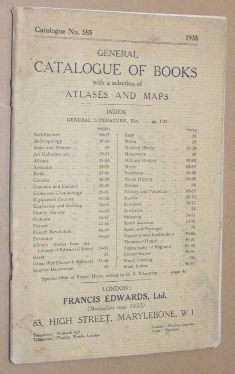 General Catalogue of Books with a selection of Atlases and Maps (Catalogue No.585, 1935)