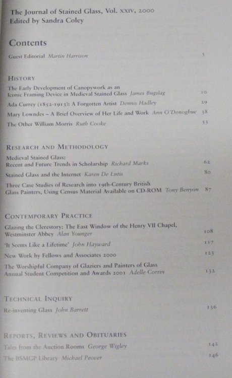 The Journal of Stained Glass, Volume XXIV 2000