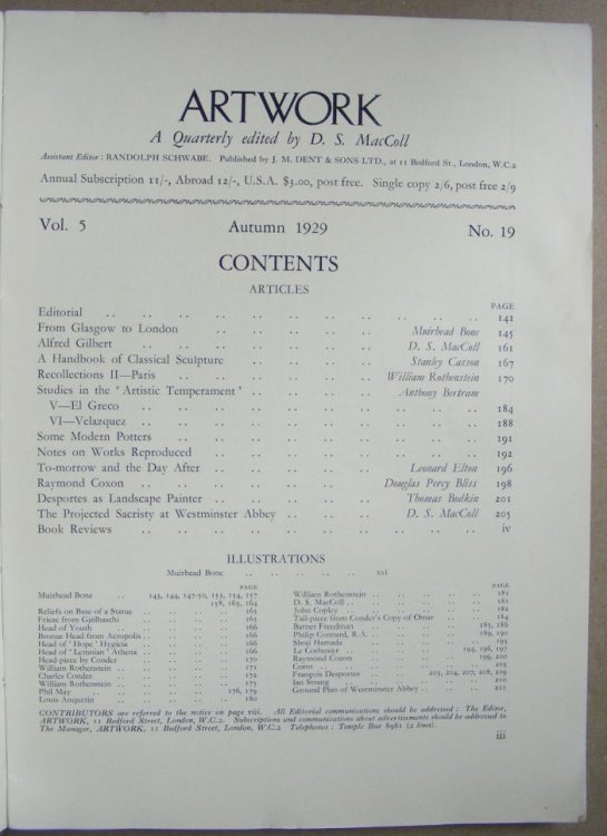 Artwork: a quarterly, no.19, 1929