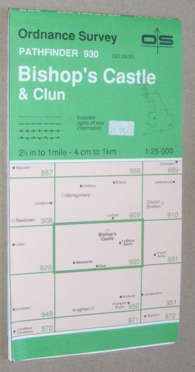 Bishop's Castle & Clun. 1:25000 Pathfinder Map Sheet 930 (SO 28/38)