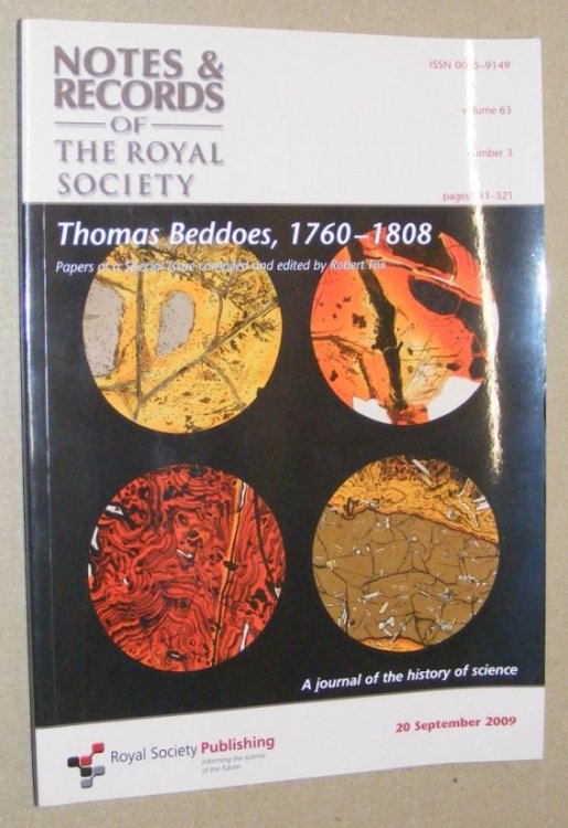 Thomas Beddoes, 1760 - 1808. Notes & Records of the Royal Society, volume 63, number 3, pages 211-321, 20 September 2009