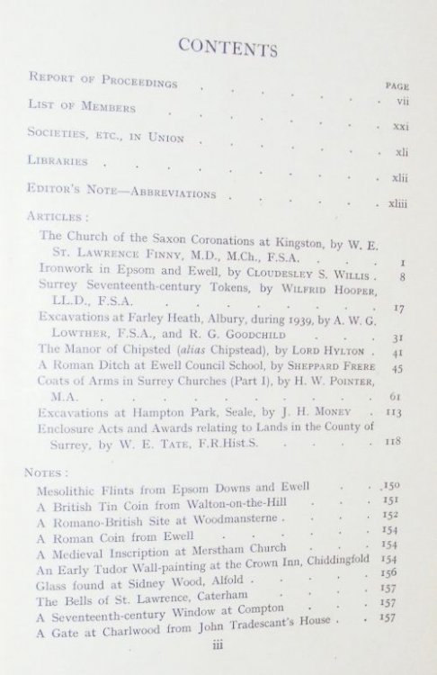 Surrey Archaeological Collections relating to the history and antiquities of the county, Volume XLVIII [48] 1942 - 1943