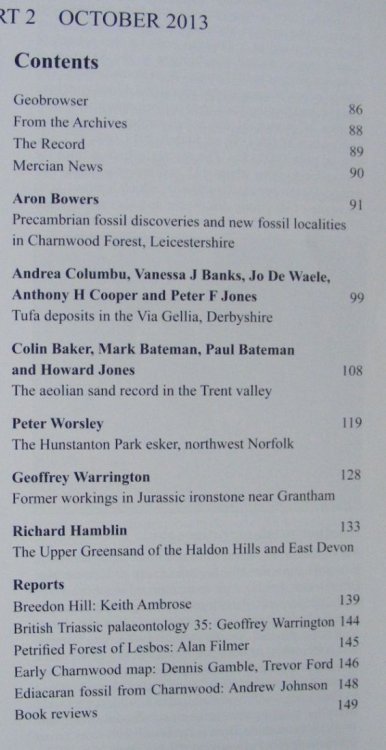 Mercian Geologist Volume 18 Part 2, October 2013, the Journal of the East Midlands Geological Society