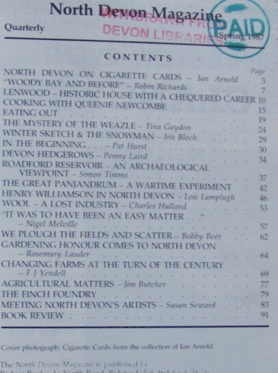 The North Devon Magazine, Spring 1987
