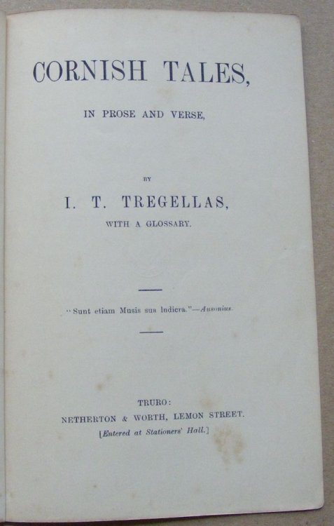 Cornish Tales in Prose and Verse . with a glossary