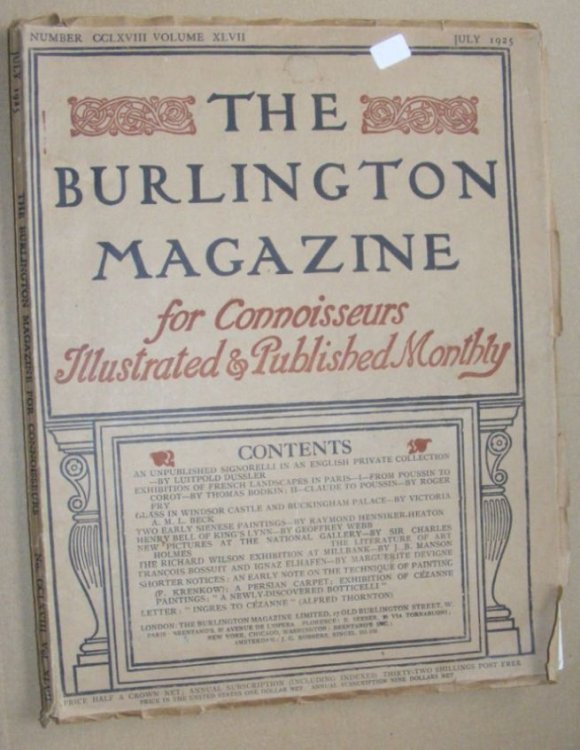 The Burlington Magazine Volume XLVII Number CCLXVIII, July 1925