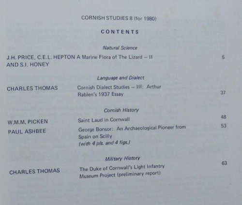 Cornish Studies, Journal of the Institute of Cornish Studies, 8, 1980