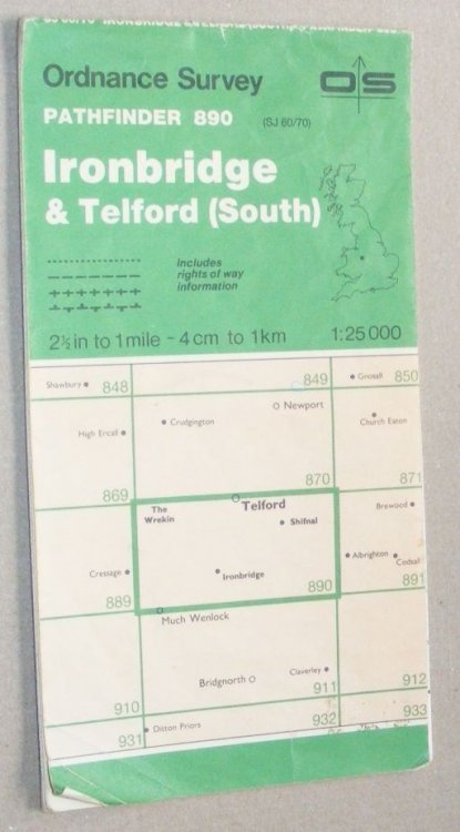 Ironbridge & Telford (South). 1:25000 Pathfinder Map Sheet 890 (SJ 60/70)