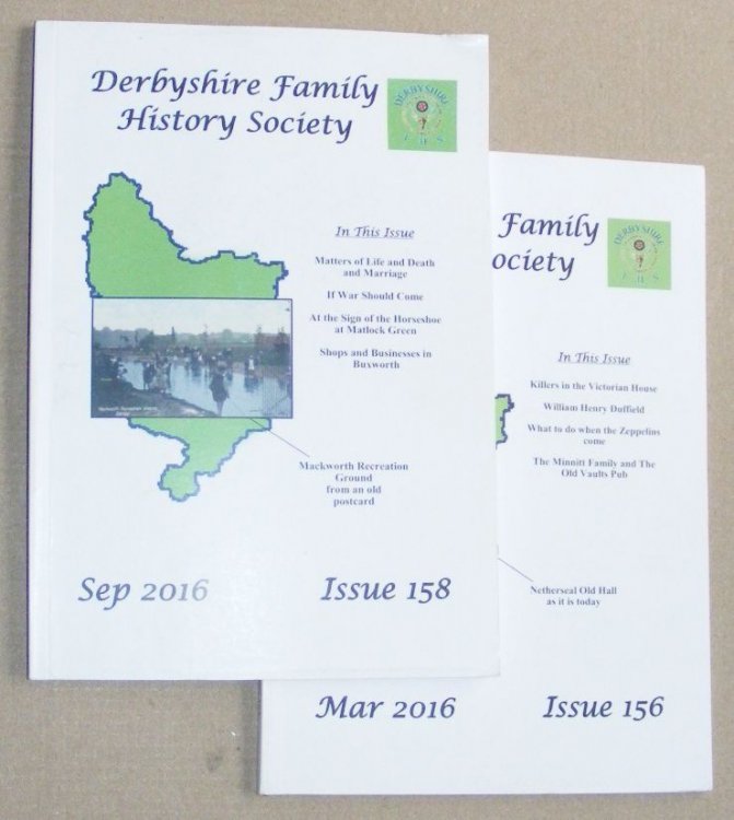Derbyshire Family History Society Journal, Issues 150, 152, 156, 158
