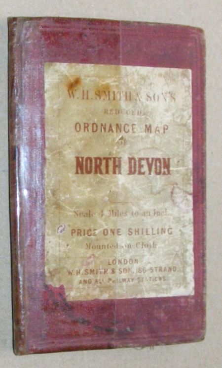 W H Smith & Son's Reduced Ordnance Survey Map of North Devon. Scale 4 miles to an Inch