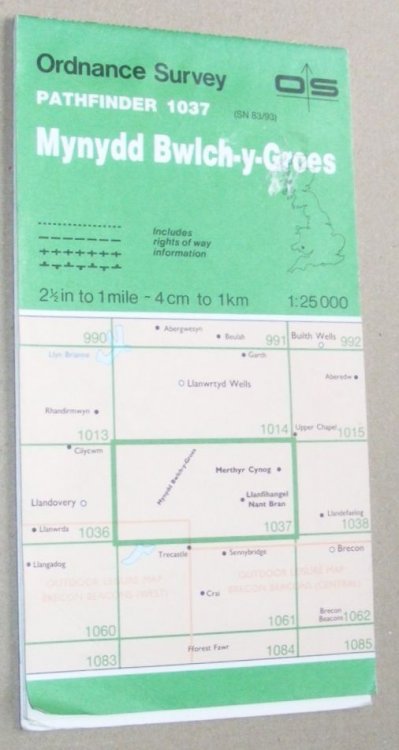 Mynydd Bwlch-y-Groes. 1:25000 Pathfinder Map Sheet 1037 (SN 83/93)