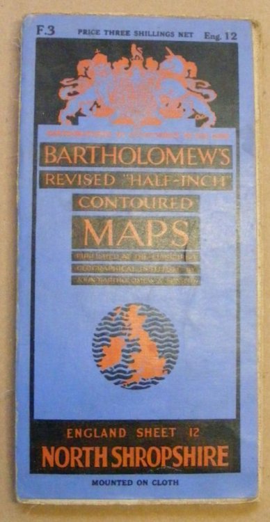 Bartholomew's Revised Half-Inch Contoured Maps. Sheet 12, North Shropshire (Great Britain Sheet 23)