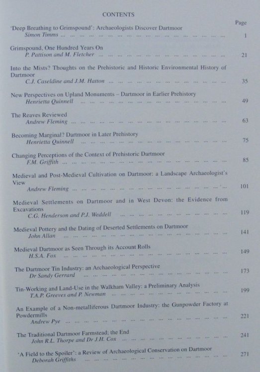 The Archaeology of Dartmoor : Perspectives from the 1990s. Papers presented to a Conference at Exeter University in September 1994 to celebrate the centenary of the foundation of the Dartmoor Exploration Committee (Devon Archaeological Society Proceedings No. 52)