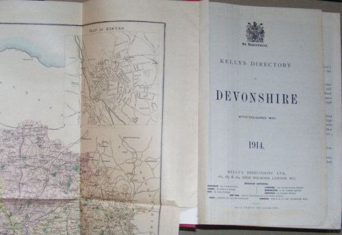 Kelly's Directory of Devonshire with coloured map 1914