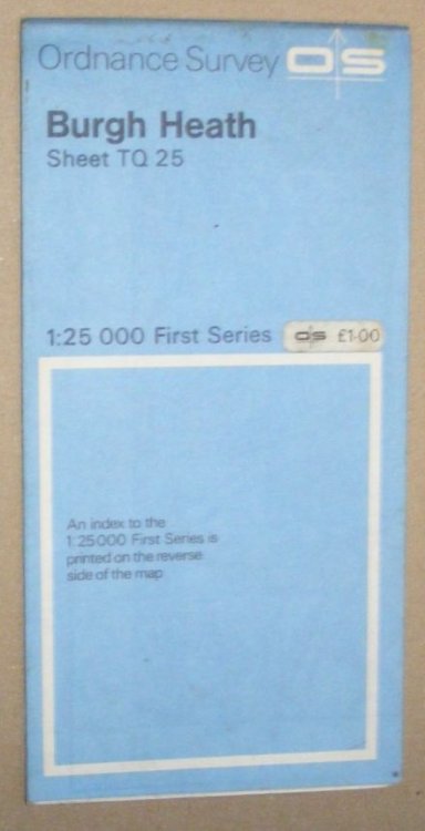 Burgh Heath. 1:25000 First Series Map Sheet TQ 25