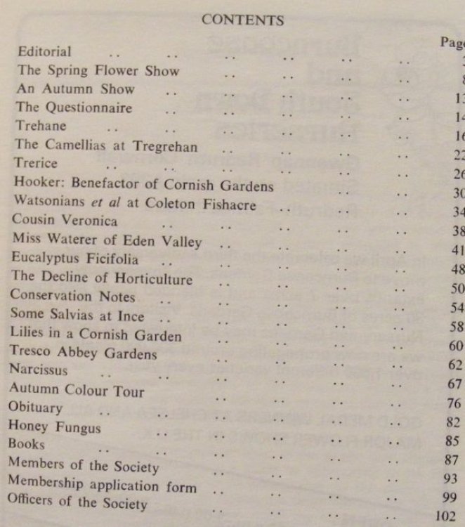 The Cornish Garden no.29, March 1986. The Journal of the Cornwall Garden Society