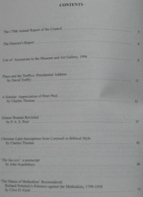 Journal of the Royal Institution of Cornwall 1997 New Series II Volume 2 Part 4