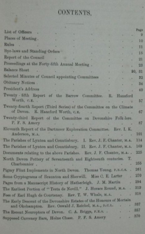 Report and Transactions of the Devonshire Association for the Advancement of Science, Literature and Art Volume XXXVIII [38], Lynton, July, 1906