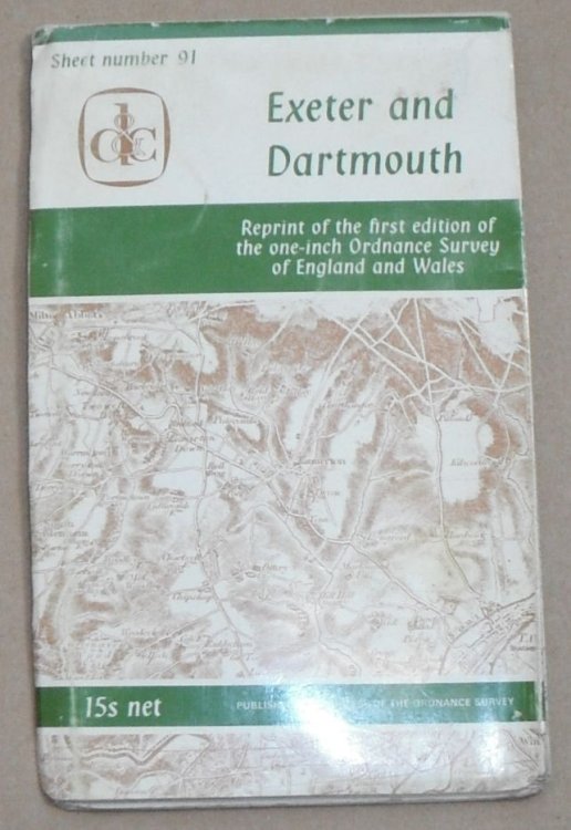 Exeter and Dartmouth. Sheet 91, reprint of the first edition of the one-inch Ordnance Survey of England and Wales