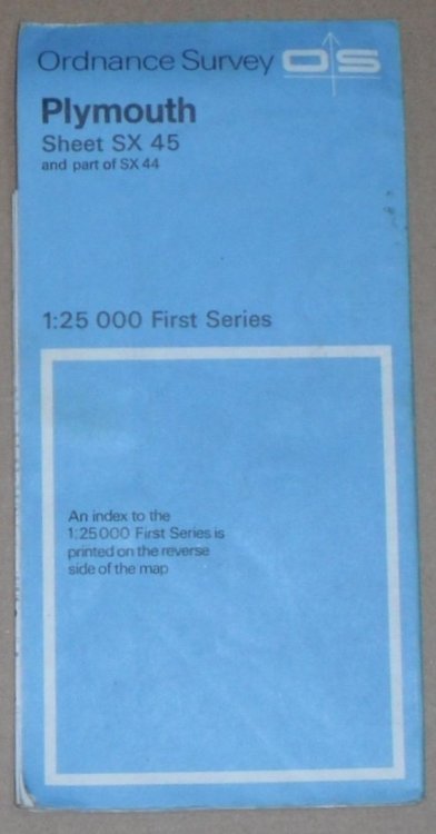 Plymouth. 1:25000 First Series Map Sheet SX 45 and part of SX 44