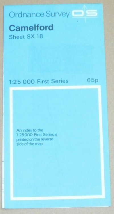 Camelford Sheet SX 18 1:25000 First Series Map