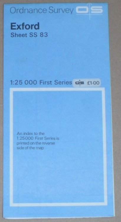 Exford Sheet SS 83 1:25000 First Series Map