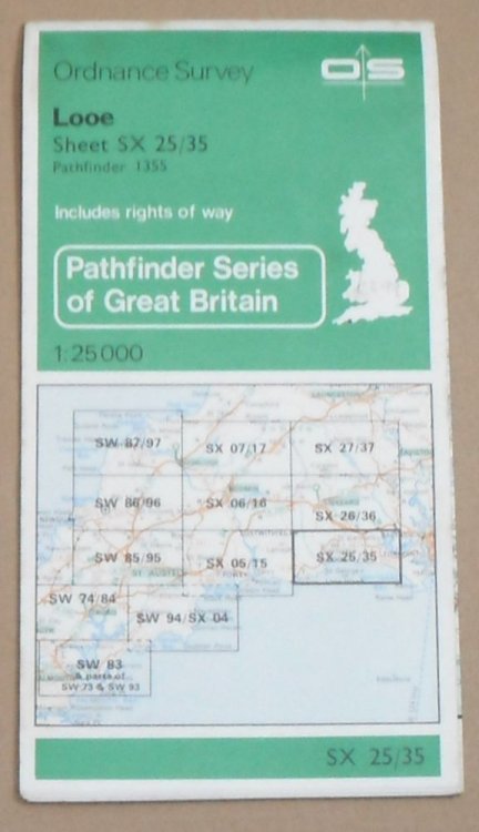 Looe. 1:25000 Map SX 25/35 (Pathfinder 1355)