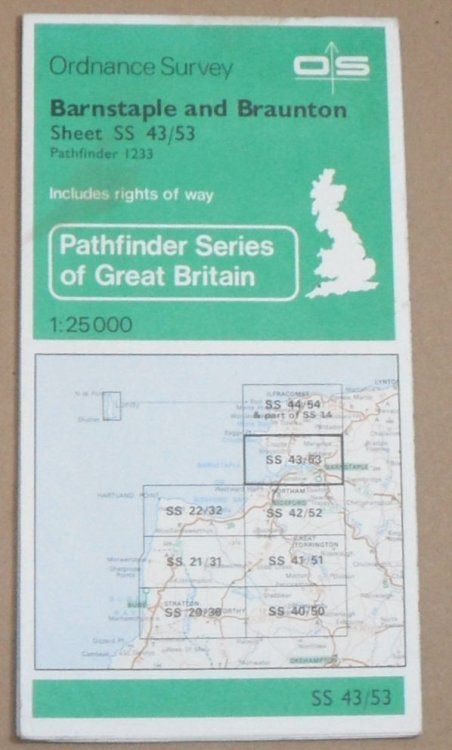 Barnstaple and Braunton. 1:25000 Second Series Sheet SS 43/53 (Pathfinder 1233)