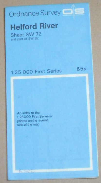 Helford River, Sheet SW 72 and part of SW 82 1:25000 First Series Map