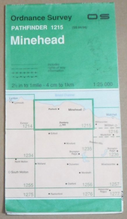 Minehead. 1:25000 Pathfinder 1215 (Sheet SS 84/94)