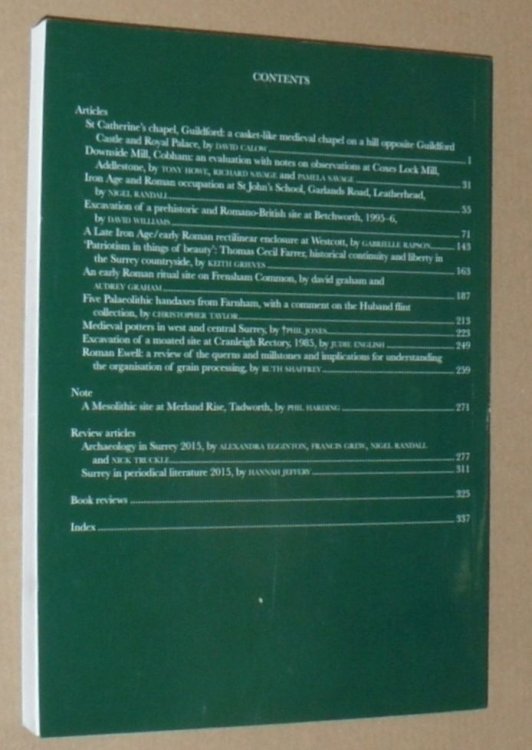 Surrey Archaeological Collections Relating to the History and Antiquities of the County, Vol.100, 2017