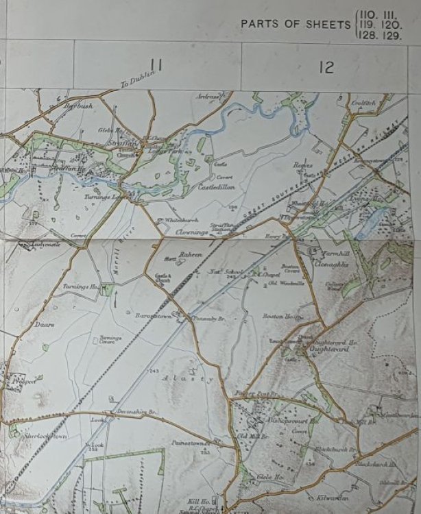 The Curragh District. 1 inch to a mile (1:63360), Parts of Sheets 110, 111, 119, 120, 128, 129