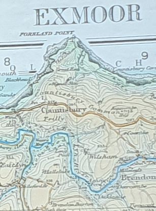 Tourist Map of Exmoor Forest. Scale 1 inch to 1 mile (1:63360)