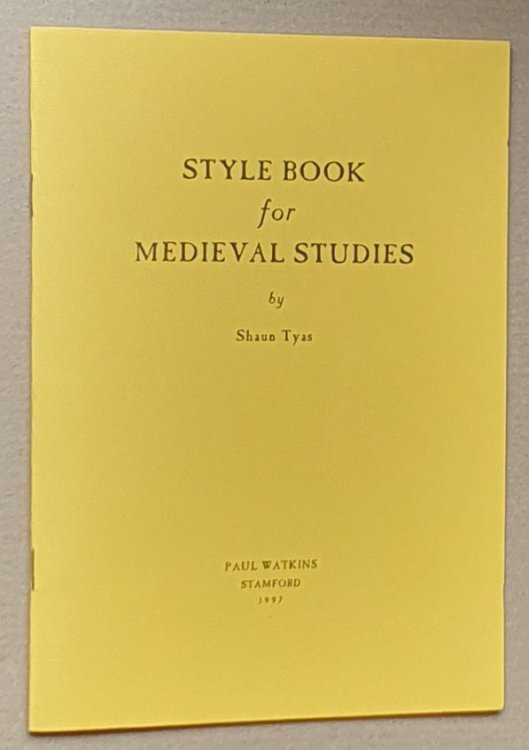 Style Book for Medieval Studies