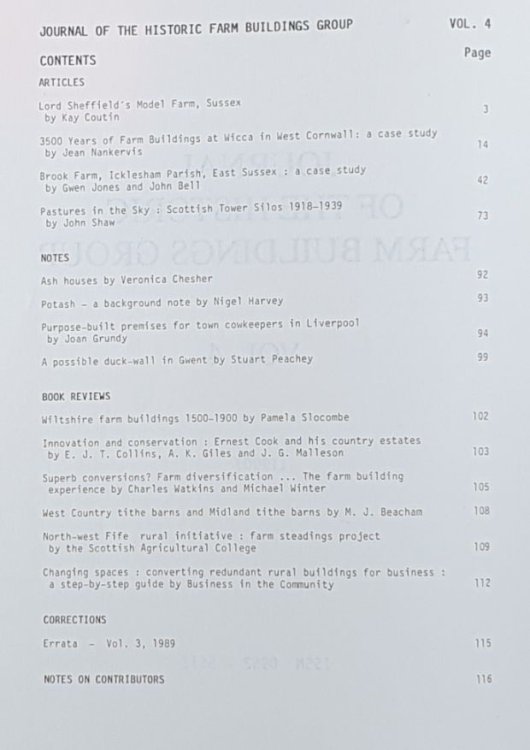 Journal of the Historic Farm Buildings Group Vol. 4 1990