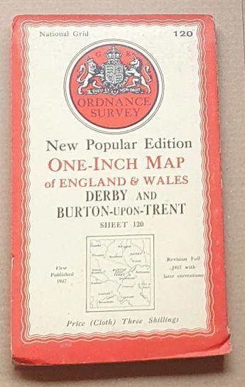 Derby, Nottingham and Leicester. Sheet 121 One-Inch Map of England & Wales, New Popular Edition [l:63360]