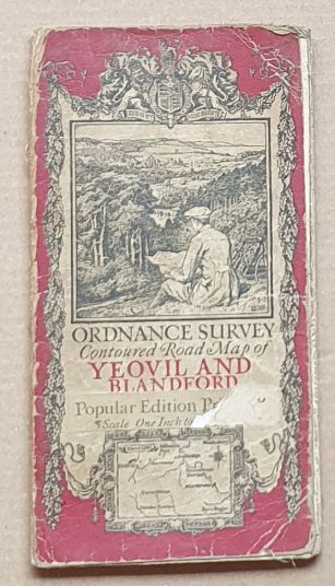 Yeovil and Blandford Sheet 130, Ordnance Survey Contoured Road Map, Popular Edition, Scale 1 inch to 1 mile [1:63360]