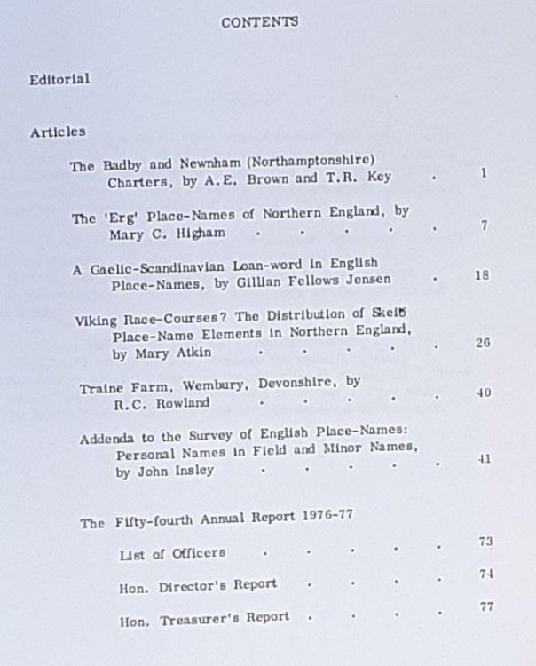 The English Place-Name Society Journal 10 (1977-1978)