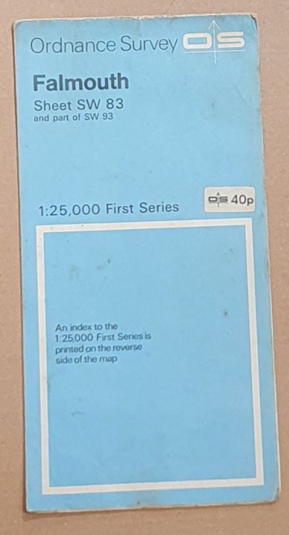 Falmouth, Sheet SW 83 and part of SW 93 1:25000 First Series Map