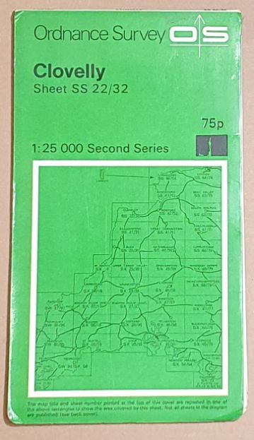 Clovelly: 1:25000 Second Series Map SS22/32