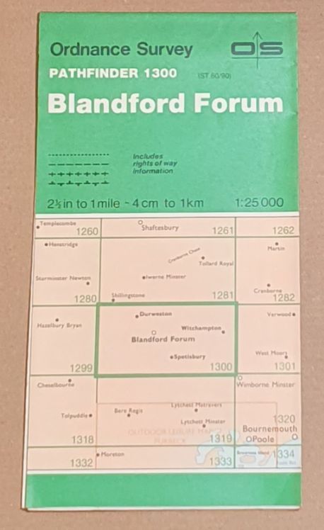 Blandford Forum. 1:25000 Pathfinder 1300 (Sheet ST 80/90)