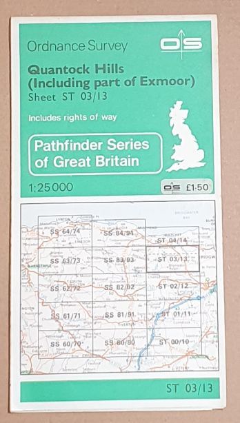 Quantock Hills (including part of Exmoor) 1:25000 Pathfinder Map Sheet ST 03/13 [1236]