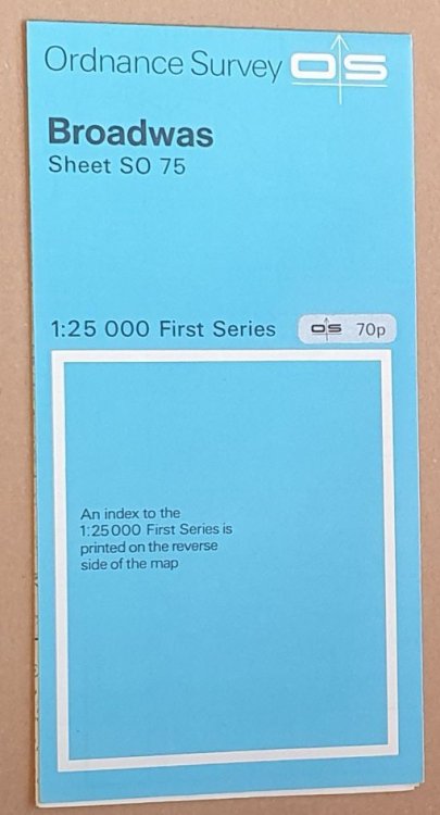 Broadwas Sheet SO 75 1:25000 First Series Map