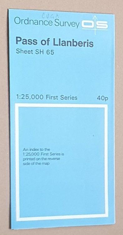 Pass of Llanberis. 1:25000 First Series Map Sheet SH 65