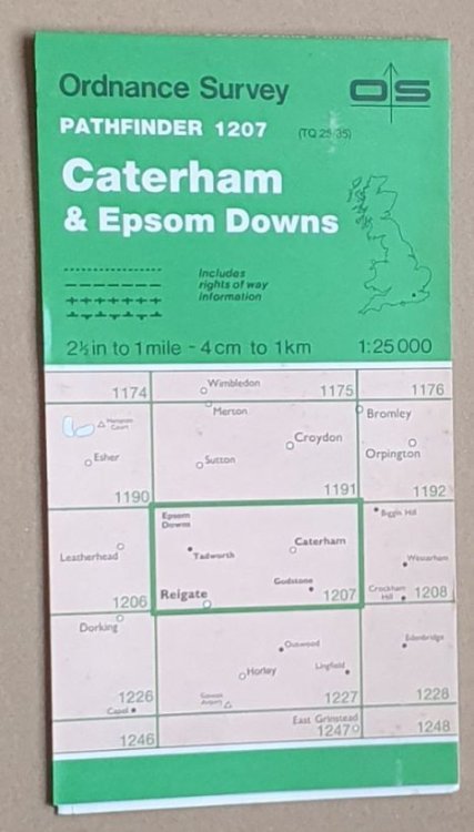 Caterham and Epsom Downs. 1:25000 Pathfinder Maps Sheet 1207 (TQ25/35)