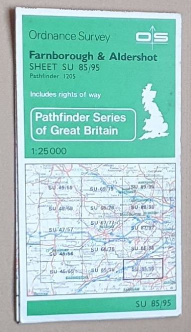 Farnborough and Aldershot 1:25000 Pathfinder Map Sheet SU 85/95