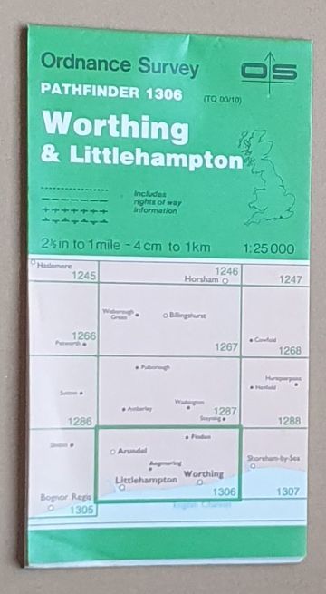 Worthing & Littlehampton 1:25000 Pathfinder Map Sheet 1306 (TQ 00/10)