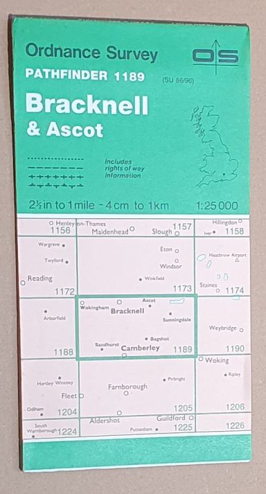 Bracknell & Ascot. 1:25000 Pathfinder Map Sheet 1189 (SU 86/96)